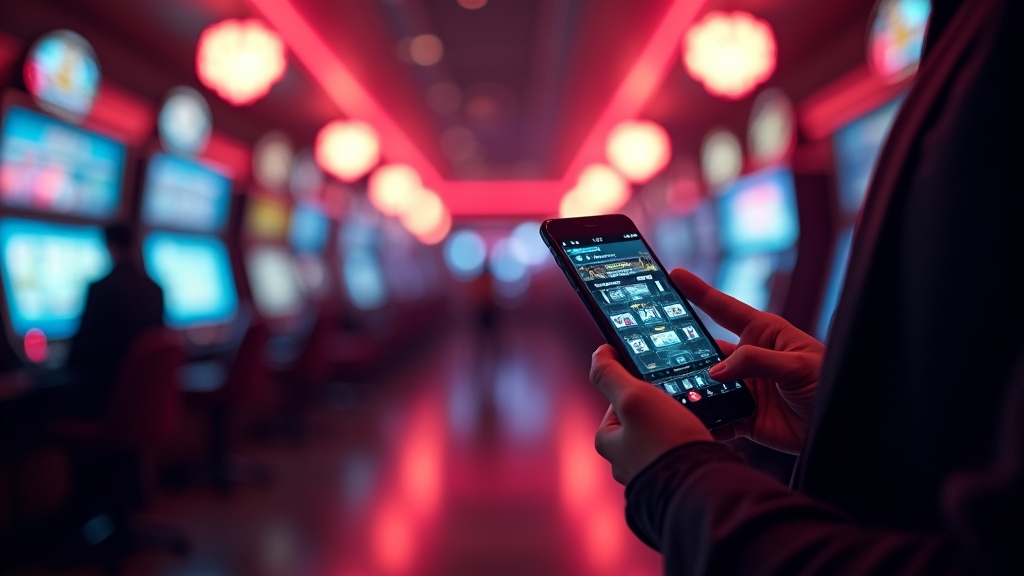 Person nutzt die Granawin Casino App unterwegs auf dem Smartphone